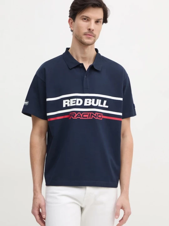 Obrázek produktu Red Bull Racing x Pepe Jeans Bavlněné polo tričko Red Bull Racing x Pepe Jeans MOTO PANEL POLO námořnická modř