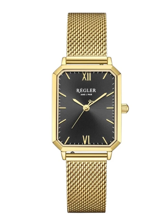Obrázek produktu Régler Analogové hodinky 'Élégance Gold Mesh - Black' zlatá / černá