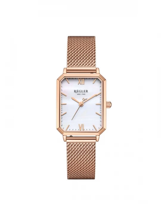 Obrázek produktu Régler Analogové hodinky 'Régler Élégance Mesh Rose Gold - Pearl' růžově zlatá