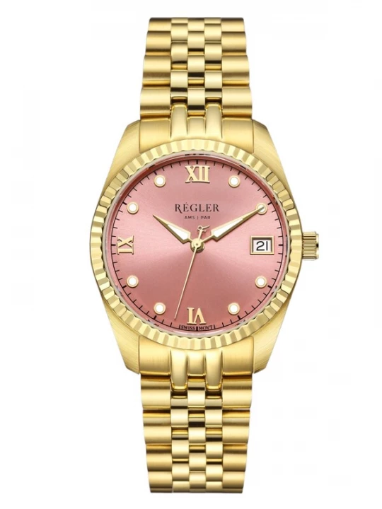 Obrázek produktu Régler Analogové hodinky 'Régler Liberté Steel Gold - Blush' zlatá