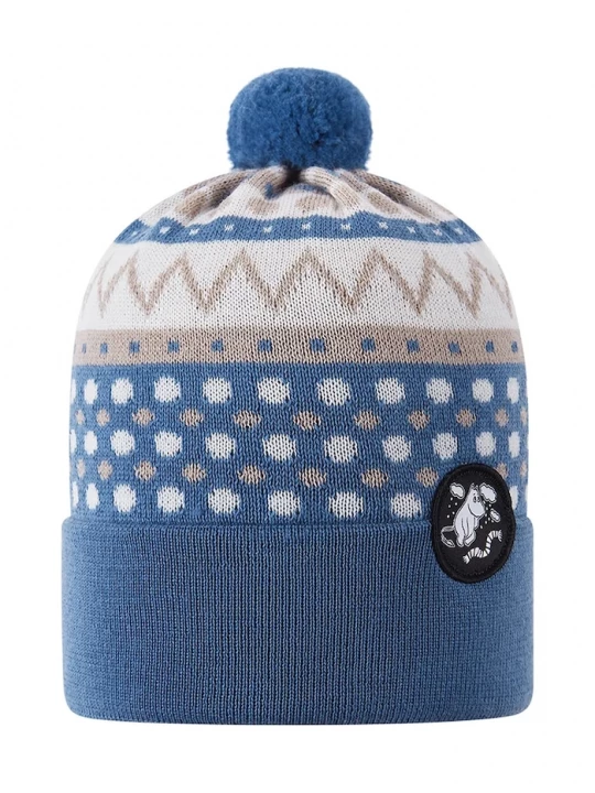 Obrázek produktu Reima čepice s bambulí dětská s merino vlnou Moomin Flinga modrá