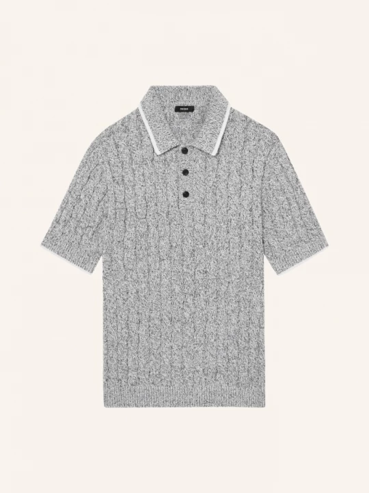 Obrázek produktu Reiss Pletené Polo Tričko Denby šedá / černá