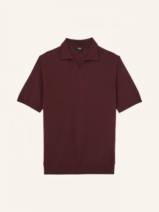 Obrázek produktu Reiss Pletené Polo Tričko Duchie Z Merino Vlny tmavě hnědá