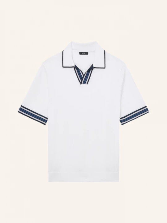 Obrázek produktu Reiss Pletené Polo Tričko Poole bílá / modrá / černá