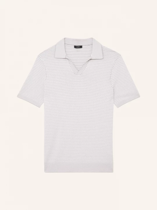 Obrázek produktu Reiss Pletené Polo Tričko Redbury světle šedá / bílá