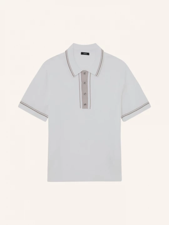 Obrázek produktu Reiss Pletené Polo Tričko Rothwell krémová / hnědá