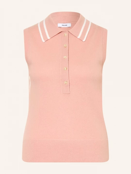 Obrázek produktu Reiss Pletené Polo Tričko Saskia růžová / bílá