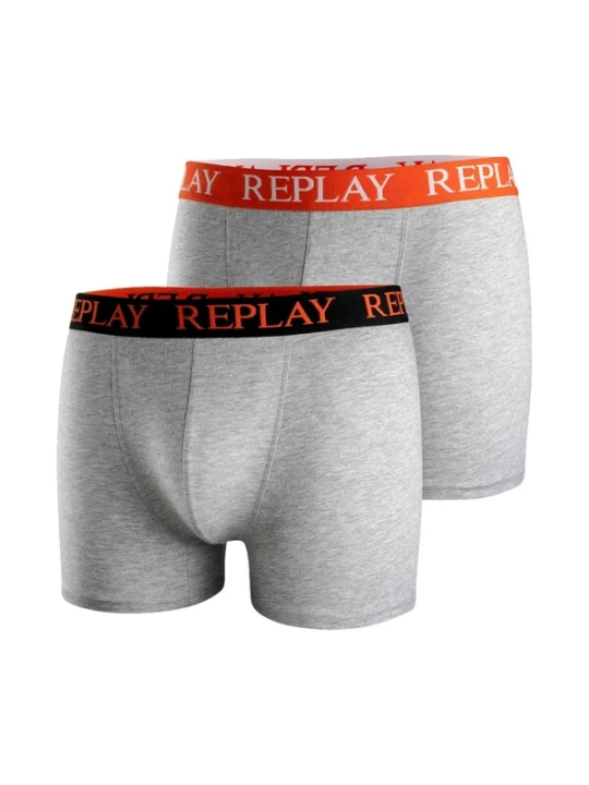 Obrázek produktu REPLAY Boxerky světle šedá / oranžová / černá / bílá