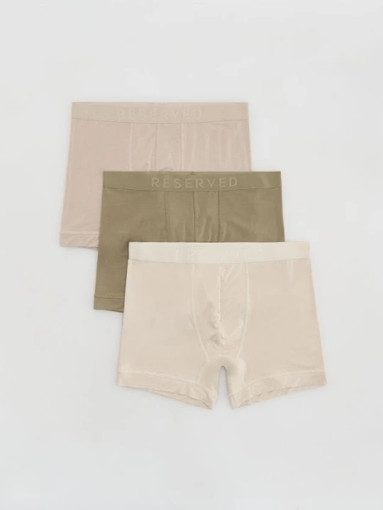 Obrázek produktu Reserved - 3 pack boxerek Long z viskózy - béžová