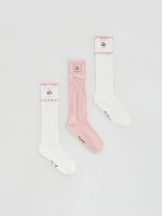 Obrázek produktu Reserved - 3pack podkolenky Pusheen - krémová