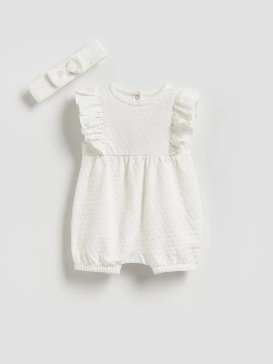 Obrázek produktu Reserved - BABIES` BODY SUIT & HEADBAND - krémová