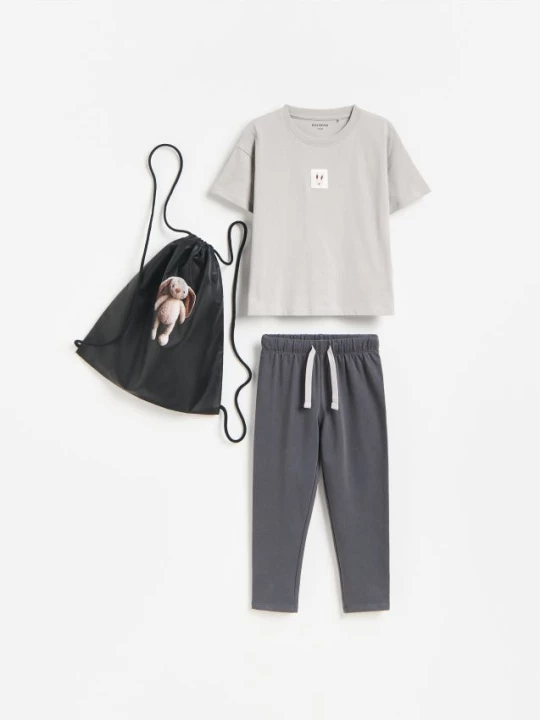 Obrázek produktu Reserved - BABIES` T-SHIRT, TROUSERS & BAG - černý