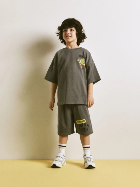 Obrázek produktu Reserved - Bavlněná souprava SpongeBob - tmavě šedá
