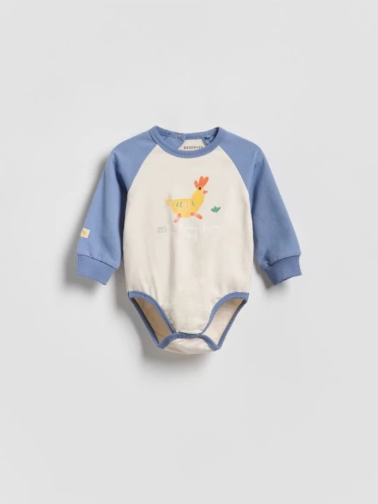 Obrázek produktu Reserved - Bavlněné body s potiskem - tělová