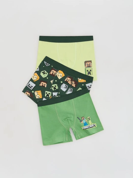 Obrázek produktu Reserved - Bavlněné boxerky Minecraft 3 pack - zelená
