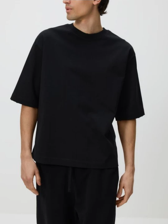 Obrázek produktu Reserved - Bavlněné cropped boxy tričko - černý
