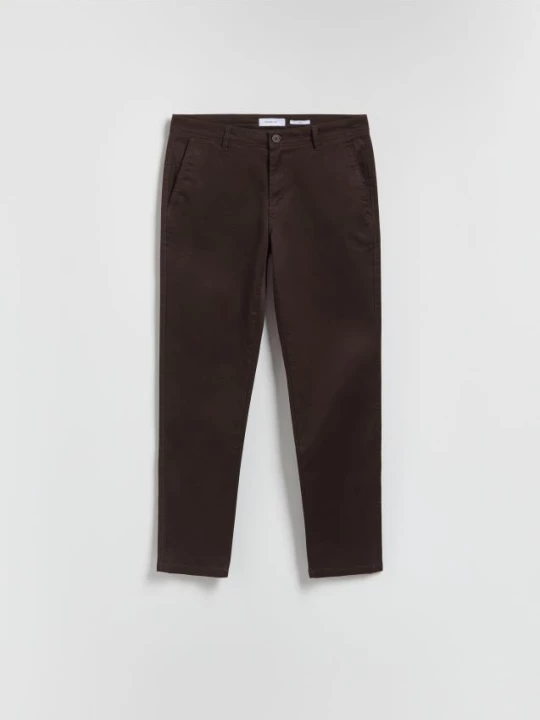 Obrázek produktu Reserved - Bavlněné kalhoty chino slim - tmavě hnědá