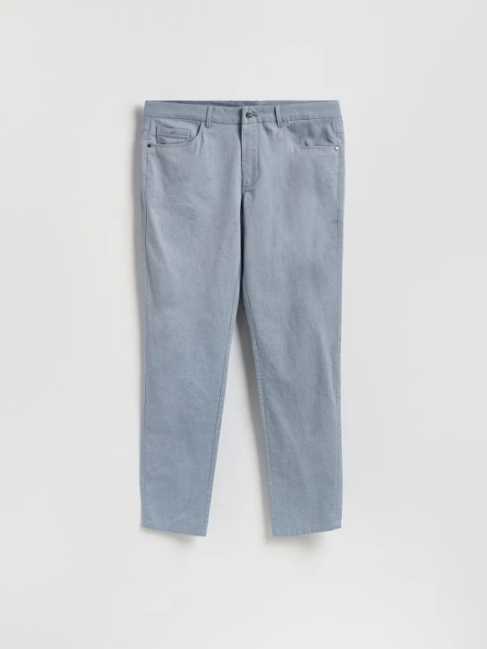 Obrázek produktu Reserved - Bavlněné kalhoty slim fit - ocelově modrá