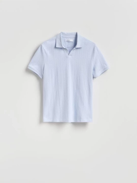 Obrázek produktu Reserved - Bavlněné polo tričko regular - bleděmodrá