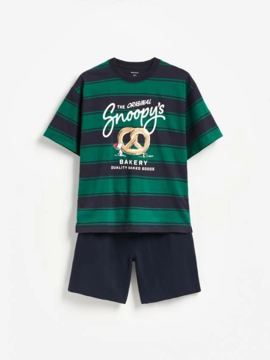 Obrázek produktu Reserved - Bavlněné pyžamo Snoopy - zelená
