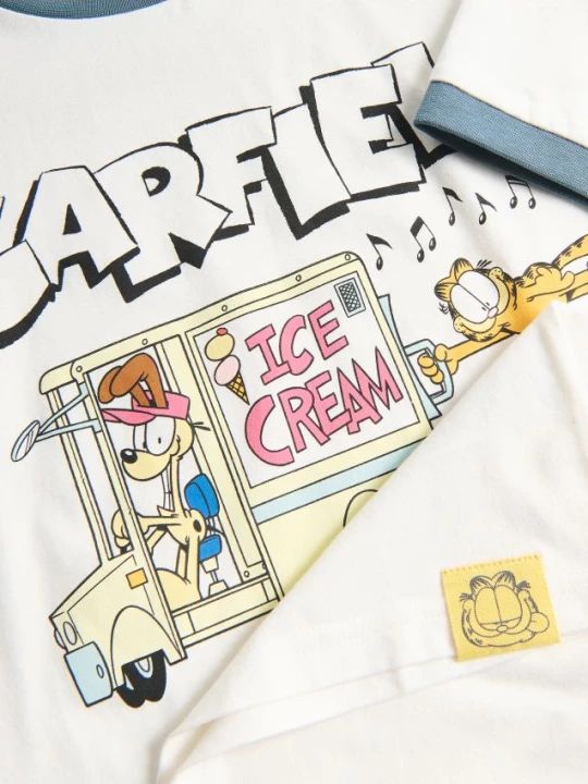 Obrázek produktu Reserved - Bavlněné tričko Garfield - krémová
