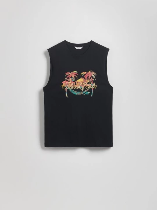 Obrázek produktu Reserved - Bavlněné tričko tank top - černý