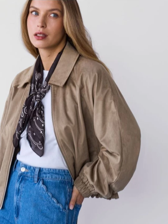 Obrázek produktu Reserved - Bunda bomber z imitace semiše - béžová