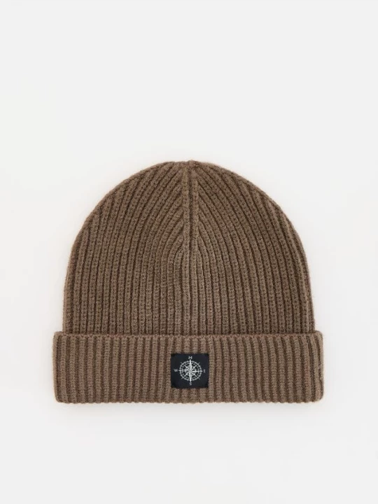 Obrázek produktu Reserved - Čepice beanie z viskózové směsi - béžová