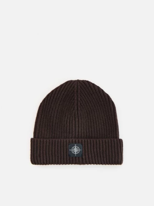 Obrázek produktu Reserved - Čepice beanie z viskózové směsi - tmavě hnědá