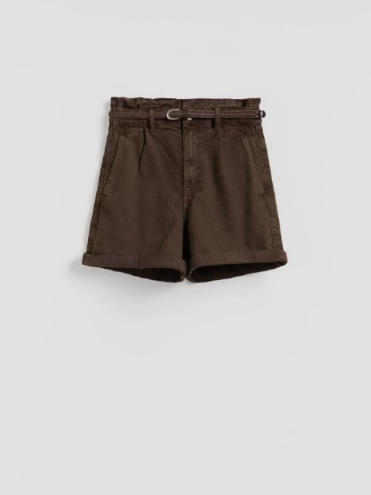 Obrázek produktu Reserved - Džínové kraťasy s páskem - dark grey jeans