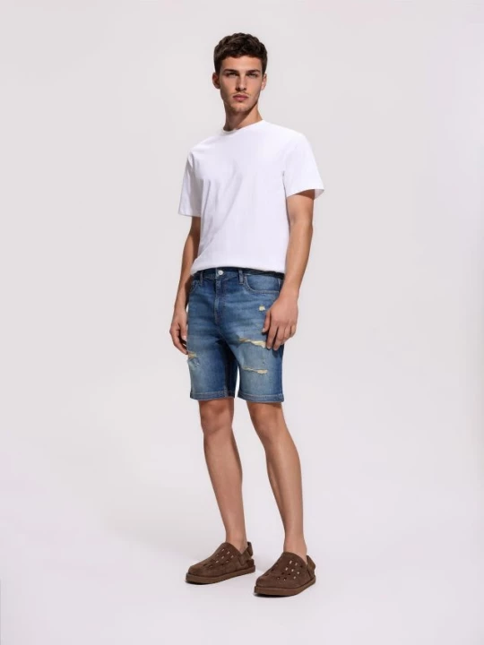 Obrázek produktu Reserved - Džínové šortky s prodřením - indigo jeans