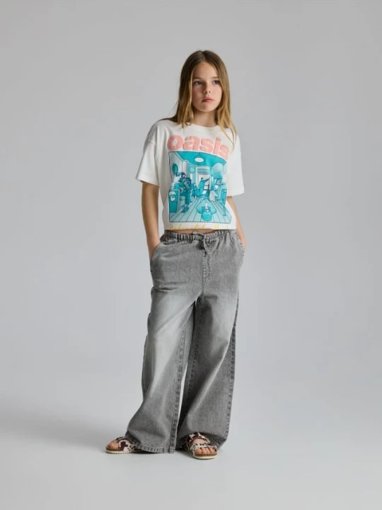 Obrázek produktu Reserved - Džíny super wide leg - světle šedá