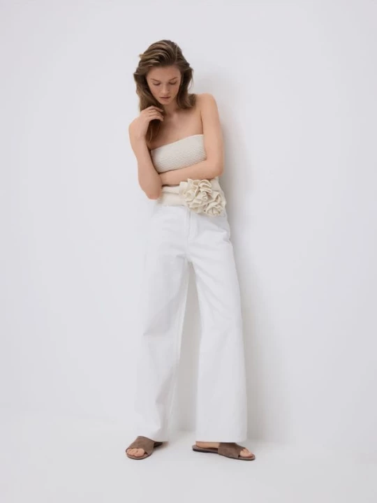 Obrázek produktu Reserved - Džíny wide leg - bílá
