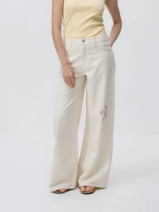 Obrázek produktu Reserved - Džíny wide leg - krémová