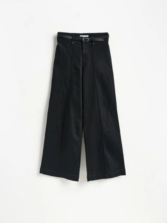 Obrázek produktu Reserved - Džíny wide leg s opaskem - černý