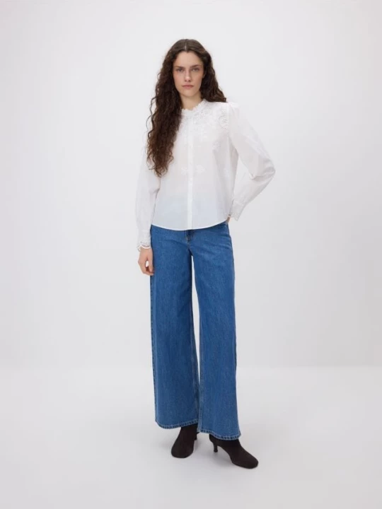 Obrázek produktu Reserved - Džíny wide leg s prošitím - modrá