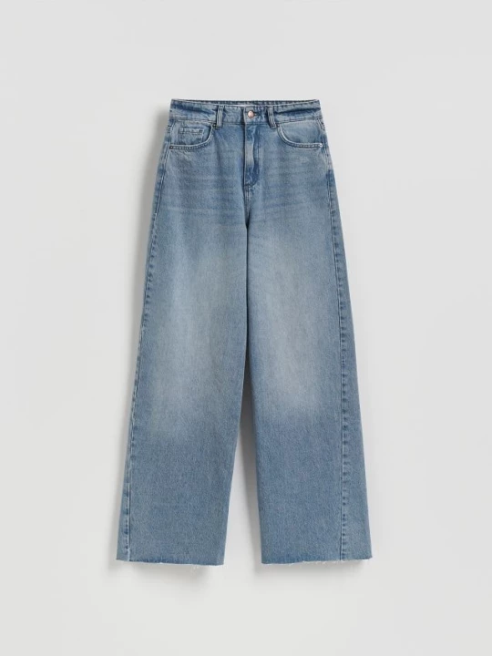 Obrázek produktu Reserved - Džíny wide leg s prošitím - modrá