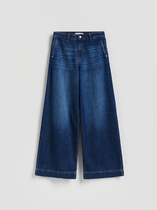 Obrázek produktu Reserved - Džíny wide leg - tmavomodrá