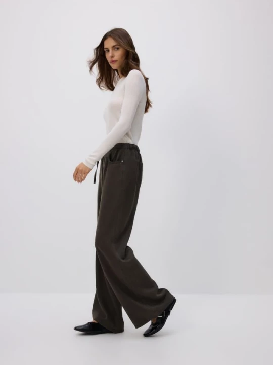 Obrázek produktu Reserved - Džíny wide leg z lyocellu - dark grey jeans
