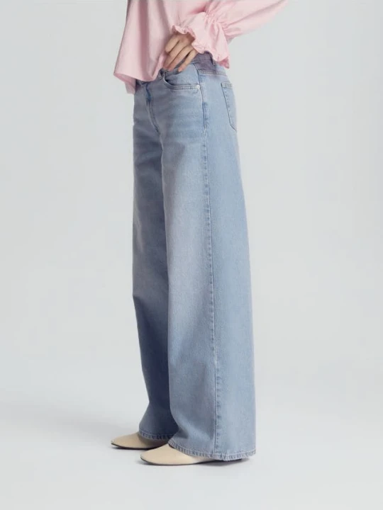 Obrázek produktu Reserved - Džíny wide leg ze středním pasem - modrá