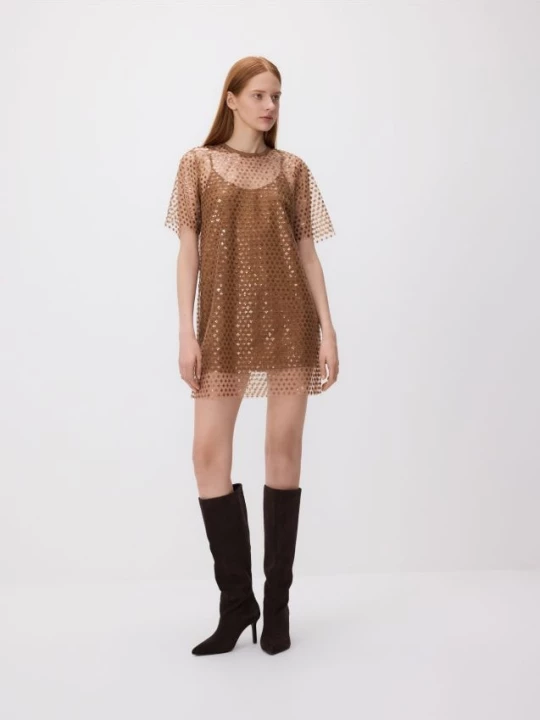 Obrázek produktu Reserved - Flitrové mini šaty - hnědá