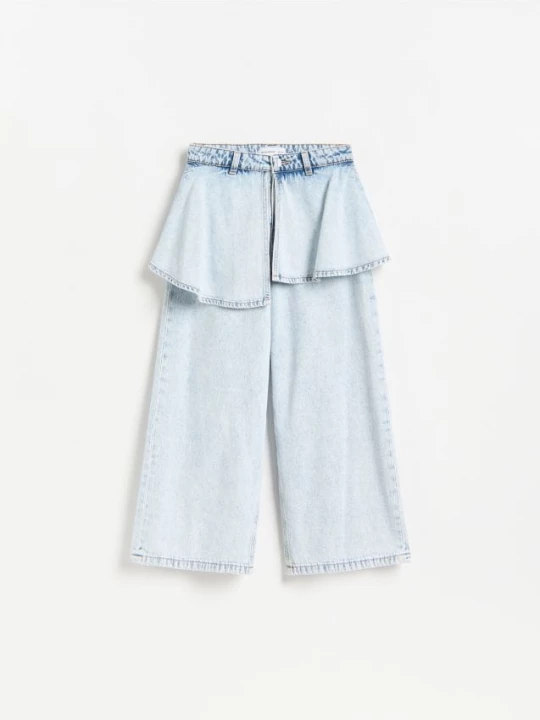 Obrázek produktu Reserved - Džíny super wide leg se sukýnkou - modrá
