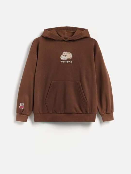 Obrázek produktu Reserved - Mikina Pusheen s aplikací - tmavě hnědá