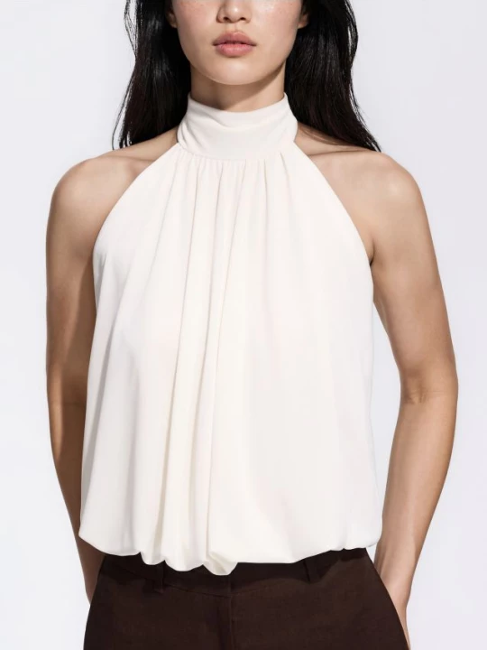 Obrázek produktu Reserved - Halenka s výstřihem halter - bílá