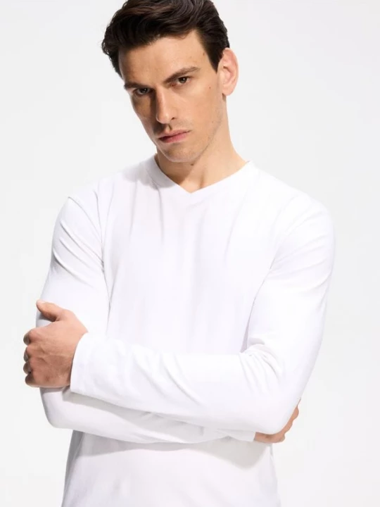 Obrázek produktu Reserved - Halenka slim fit s dlouhými rukávy - bílá