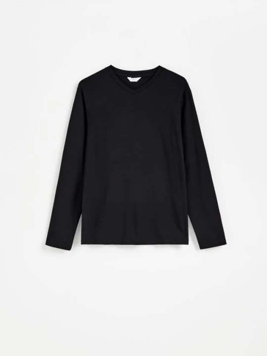 Obrázek produktu Reserved - Halenka slim fit s dlouhými rukávy - černý