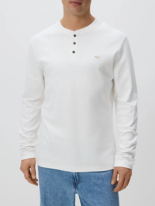 Obrázek produktu Reserved - Halenka slim fit s dlouhými rukávy - krémová