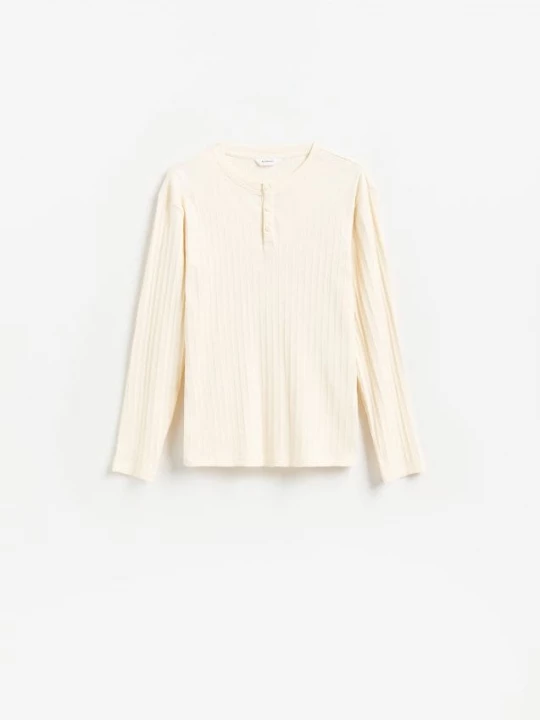Obrázek produktu Reserved - Halenka slim fit s dlouhými rukávy - krémová