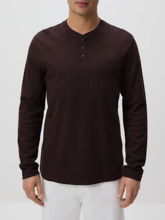 Obrázek produktu Reserved - Halenka slim fit s dlouhými rukávy - tmavě hnědá