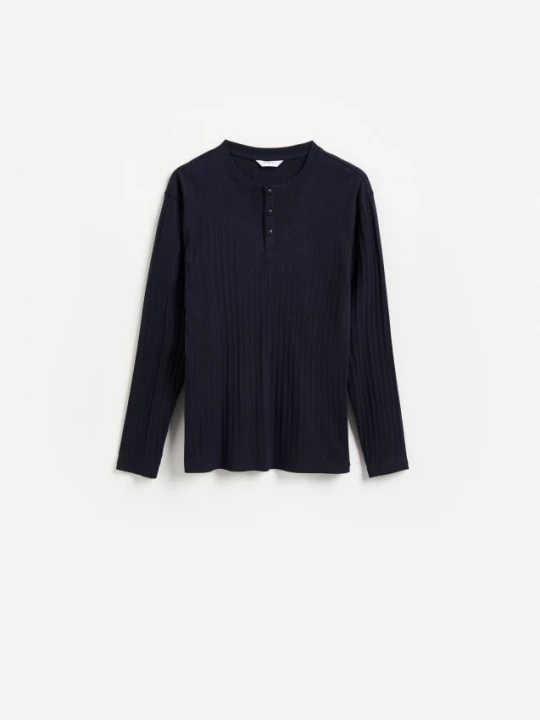 Obrázek produktu Reserved - Halenka slim fit s dlouhými rukávy - tmavomodrá